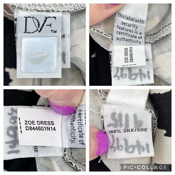 Diane Von Furstenberg Zoe 100% Silk Sheath Dress Flower Ikat Black Ivory Size 10 - Picture 14 of 14